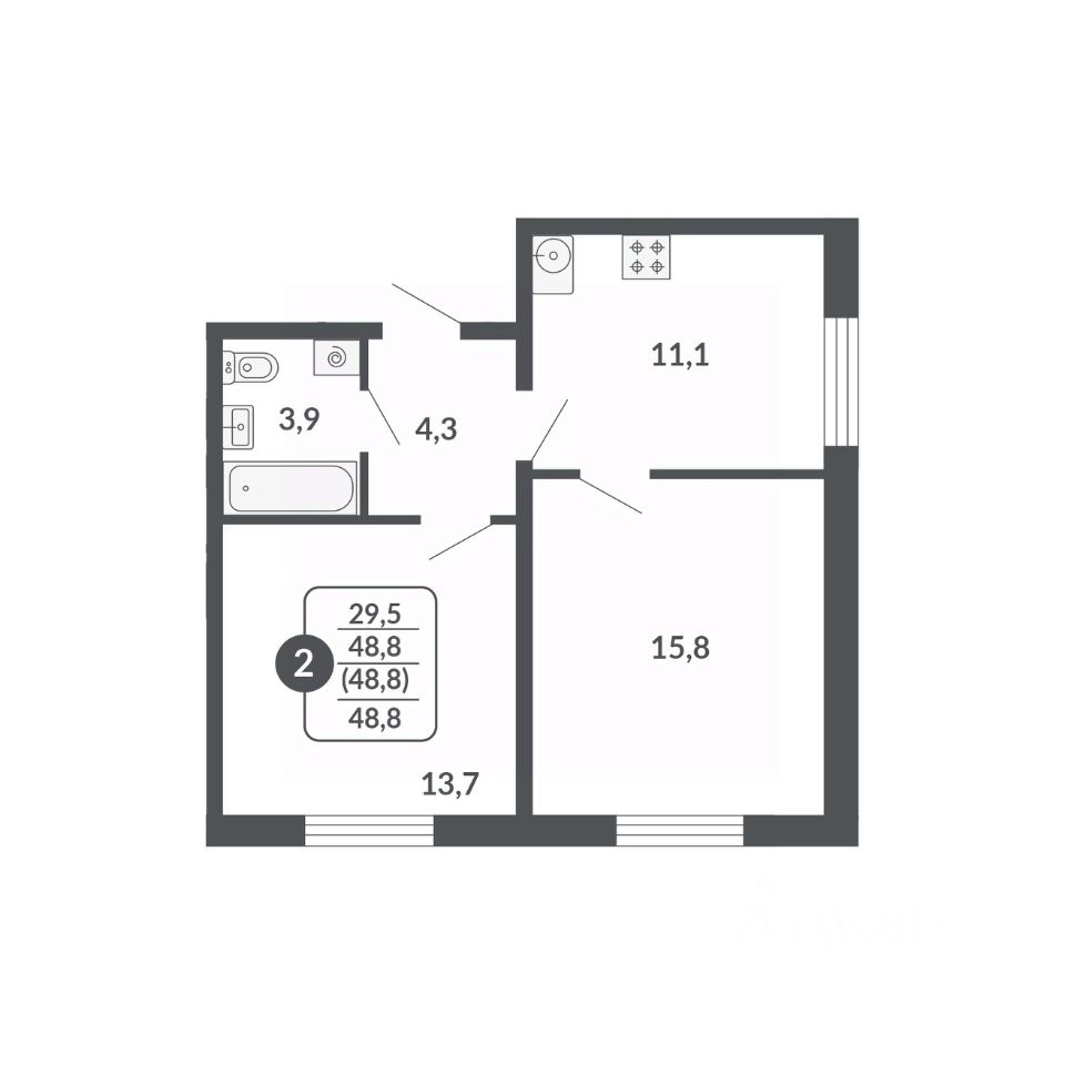 планировка квартиры 49 м2